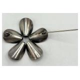 Sterling Silver Flower Brooch Pin - 1.75 in Diameter