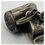 Sterling Silver Screw-Back Earrings Pair - Hammered Cylinders, 0.75in L x 0.5in W x 0.25in D