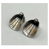 Clip-On Earrings - Sterling Denmark 0.75 x 0.5 in (Lot of 2)
