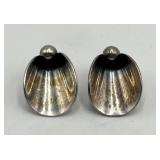 Clip-On Earrings - Sterling Denmark 0.75 x 0.5 in (Lot of 2)