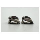 Clip-On Earrings - Sterling Denmark 0.75 x 0.5 in (Lot of 2)