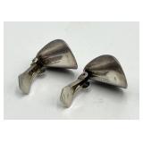 Clip-On Earrings - Sterling Denmark 0.75 x 0.5 in (Lot of 2)
