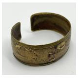 Copper Cuff Bracelet 2.25 x 2 x 0.85 in Open-Ended Patina