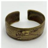 Copper Cuff Bracelet 2.25 x 2 x 0.85 in Open-Ended Patina