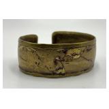 Copper Cuff Bracelet 2.25 x 2 x 0.85 in Open-Ended Patina