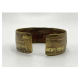 Copper Cuff Bracelet 2.25 x 2 x 0.85 in Open-Ended Patina