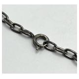 Bent Larsen Pendant Necklace - Denmark, 13.5in Chain, 1.75in Pendant with 1in Blue Gem