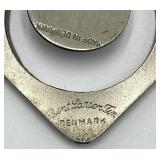 Bent Larsen Pendant Necklace - Denmark, 13.5in Chain, 1.75in Pendant with 1in Blue Gem