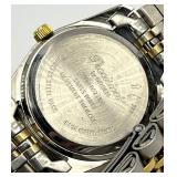 Gruen Precision Quartz Ladies Watch - Two-Tone Gold Bezel, Silver Dial