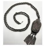 Etruscan Pocket Pendant Necklace - 33.5 in Chain, 7 x 2.5 in Pendant