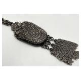 Etruscan Pocket Pendant Necklace - 33.5 in Chain, 7 x 2.5 in Pendant