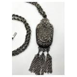Etruscan Pocket Pendant Necklace - 33.5 in Chain, 7 x 2.5 in Pendant