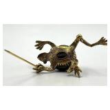 Jeanne Turtle Brooch - Gold Tone with Green Eye, 2.25 x 1 x 0.75 in