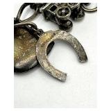 Sterling Charm Bracelet 8 in Long with Assorted Charms 0.75 x 0.50 in - Mixed Vintage Symbols