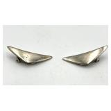 Sterling 925S Denmark Brooch Pin & Clip-On Earrings - 3-Piece Set
