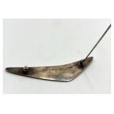 Sterling 925S Denmark Brooch Pin & Clip-On Earrings - 3-Piece Set