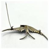 835 Silver Turquoise Bird Brooch Pin - 3.25 In L x 2 In W x 0.5 In D