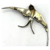 835 Silver Turquoise Bird Brooch Pin - 3.25 In L x 2 In W x 0.5 In D