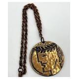Rebajes Copper Pendant Necklace & Clip-On Earrings - 12in Chain, Pendant 2.5in, Earrings 1.25in