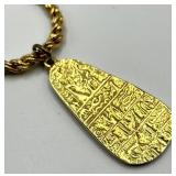 Judith Leiber Egyptian Revival Necklace - 13.5 in Chain, Pendant 1.75 x 0.75 in