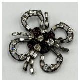 Bar Jam 12K Gold Filled Bow Brooch - 1.5 x 1.5 in