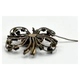 Bar Jam 12K Gold Filled Bow Brooch - 1.5 x 1.5 in