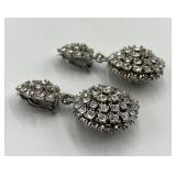 St. John Clip-On Earrings - Crystal Cluster, 2.5 In Dia x 1.25 In W x 0.75 In D