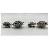 St. John Clip-On Earrings - Crystal Cluster, 2.5 In Dia x 1.25 In W x 0.75 In D