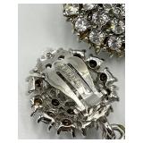 St. John Clip-On Earrings - Crystal Cluster, 2.5 In Dia x 1.25 In W x 0.75 In D