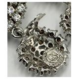St. John Clip-On Earrings - Crystal Cluster, 2.5 In Dia x 1.25 In W x 0.75 In D