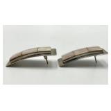 Temé Sterling Earrings - Pink Inlay Panels, 1.5 x 0.75 in