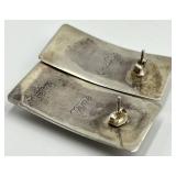 Temé Sterling Earrings - Pink Inlay Panels, 1.5 x 0.75 in