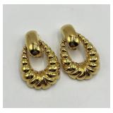 St. John Clip-On Earrings - Gold-Tone, 2 in x 1 in