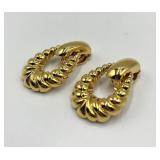 St. John Clip-On Earrings - Gold-Tone, 2 in x 1 in