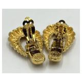 St. John Clip-On Earrings - Gold-Tone, 2 in x 1 in