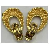 St. John Clip-On Earrings - Gold-Tone, 2 in x 1 in