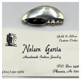 Nelson Garcia Sterling Silver Brooch Pin 2 x 1 in - Handmade Indian Jewelry