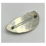 Nelson Garcia Sterling Silver Brooch Pin 2 x 1 in - Handmade Indian Jewelry