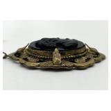 Black Onyx Cameo Pendant Necklace - 12.5-Inch Chain - Pendant 2.75 x 2 In