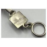 Mexican Silver Coral Stone Link Bracelet - 7 In