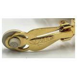 St John Clip-On Earrings - Textured Gold Hoop 1.5in x 1.25in x 1.75in (Lot of 2)