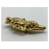 St. John Alligator Brooch Pin - Gold Tone - 2.25 x 2 in, 0.25 in thick