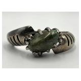Mexican Sterling Silver Turquoise Cuff Bracelet - 3in L x 0.5in W