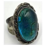 Sterling Triplet Opal Ring - Size 10