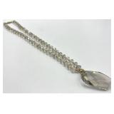 Crystal Bead Necklace - 11 in L - Large Teardrop Pendant