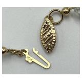 Crystal Bead Necklace - 11 in L - Large Teardrop Pendant