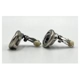Patricia Locke Clip-On Earrings - 0.75 in Diameter, Blue Stones
