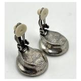 Patricia Locke Clip-On Earrings - 0.75 in Diameter, Blue Stones