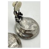 Patricia Locke Clip-On Earrings - 0.75 in Diameter, Blue Stones