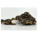 Robert Original Brooch Bracelet - 6.5in L, Center 1.5x1.25, Multicolor Crystals